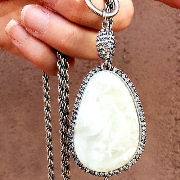 QVC Joan Rivers Gemstone Pendant Toggle Necklace. - Picture 8 of 16